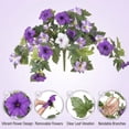 thumbnail image 3 of 25.5in Artificial Petunia Flowers, UV Resistant Silk Plants for Outdoor Garden Porch, Realistic Faux Floral Decor for Window Box Hanging Basket, Hot Pink, 3 of 5