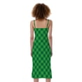 thumbnail image 2 of Irish Green Buffalo Plaid Print Slim Fit Midi Cami Dress, Irish St. Patrick'S Day Fashion Summer Maxi Sexy Casual Dress For Women, 2 of 4