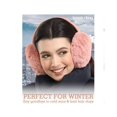 thumbnail image 5 of Orejeras para mujer - Orejeras de invierno - Orejeras de lana de piel trenzada con cable suave y cálido - Orejeras para clima frío oso de fresa Electrónica, 5 of 5