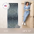 thumbnail image 3 of Maples Rugs Pelham Transitional Vintage Scroll Navy Grey Washable Hallway Runner Rug, 2' x 6', 3 of 8