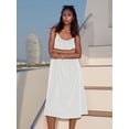 thumbnail image 6 of Women Dresses Spaghetti Strap V Neck Casual Sleeveless Sundress YS8131-White L, 6 of 8