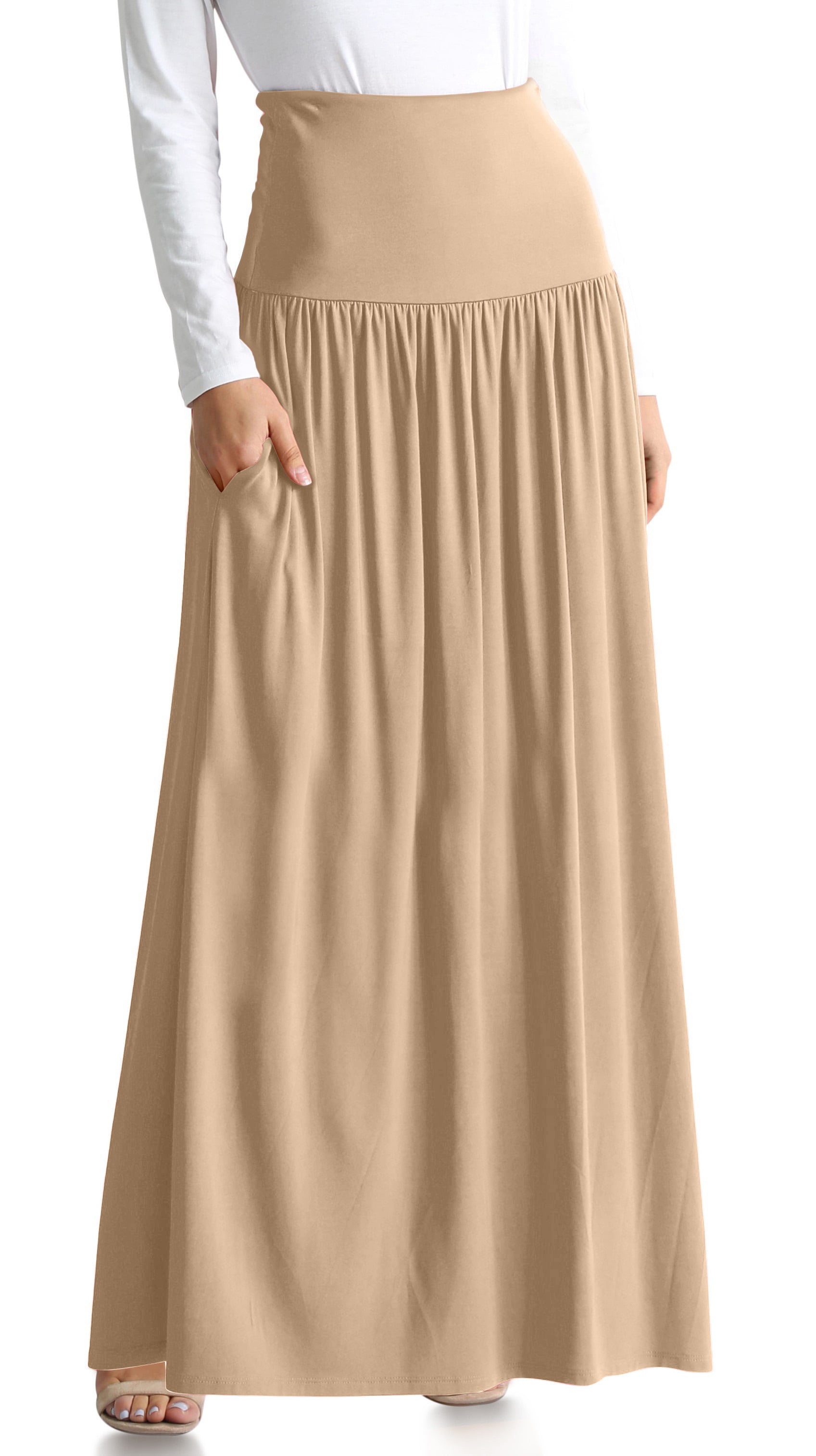 Simlu - Simlu Womens Long Maxi Skirt with Pockets Reg and Plus Size ...