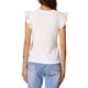 thumbnail image 3 of TOP DE ENCAJE INSPIRADOR para mujeres, blusas básicas de manga corta en V, talla XL, blanca, 3 of 6