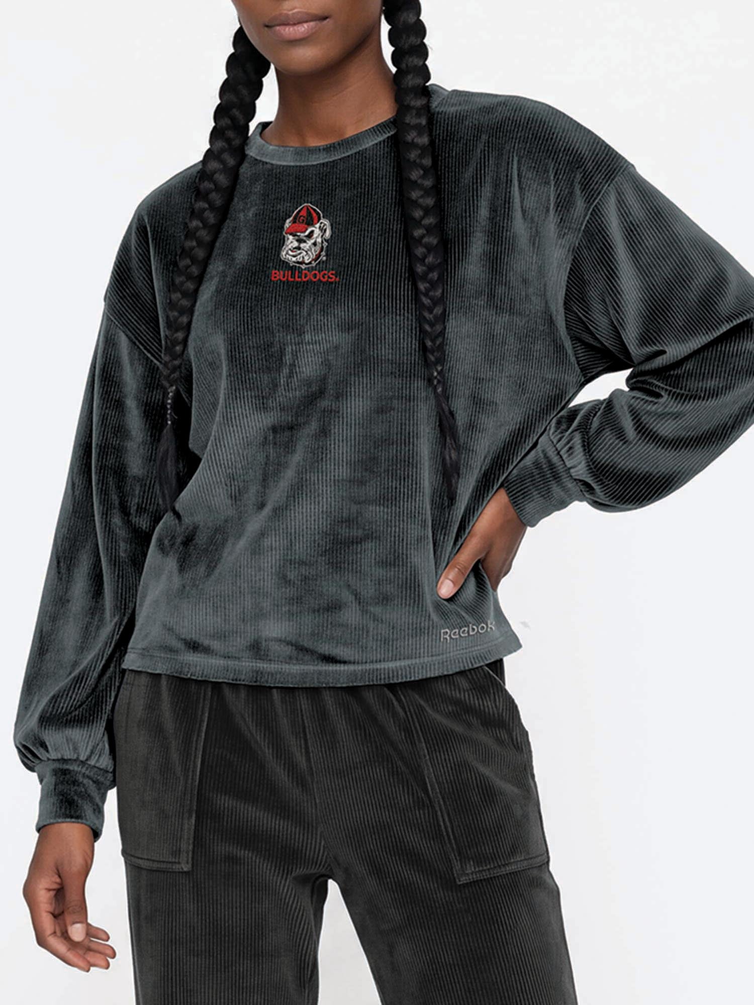 Georgia Bulldogs Reebok Womens Crew Neck Pullover with Balloon Sleeves
