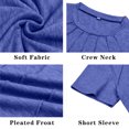 thumbnail image 4 of Women Short Sleeve Shirts Casual Dressy Summer Tops with Pleats, 4 of 5