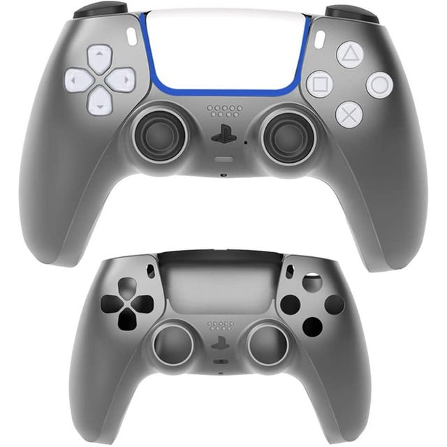 Replacement Shell for PS5, DIY Replacement Controller Housing Shell Case Set Front and Back Cover for Playstation 5 Dualsense Controllers (Grey)(Steel Ash)
