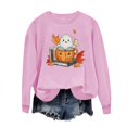 thumbnail image 2 of Inverlee Halloween Sweatshirts Women Funny Pumpkin Ghost Graphic T-shirt Stretch Round Neck Sweatshirt Long Sleeve Holiday Pullover Tops Halloween Clothes, 2 of 4