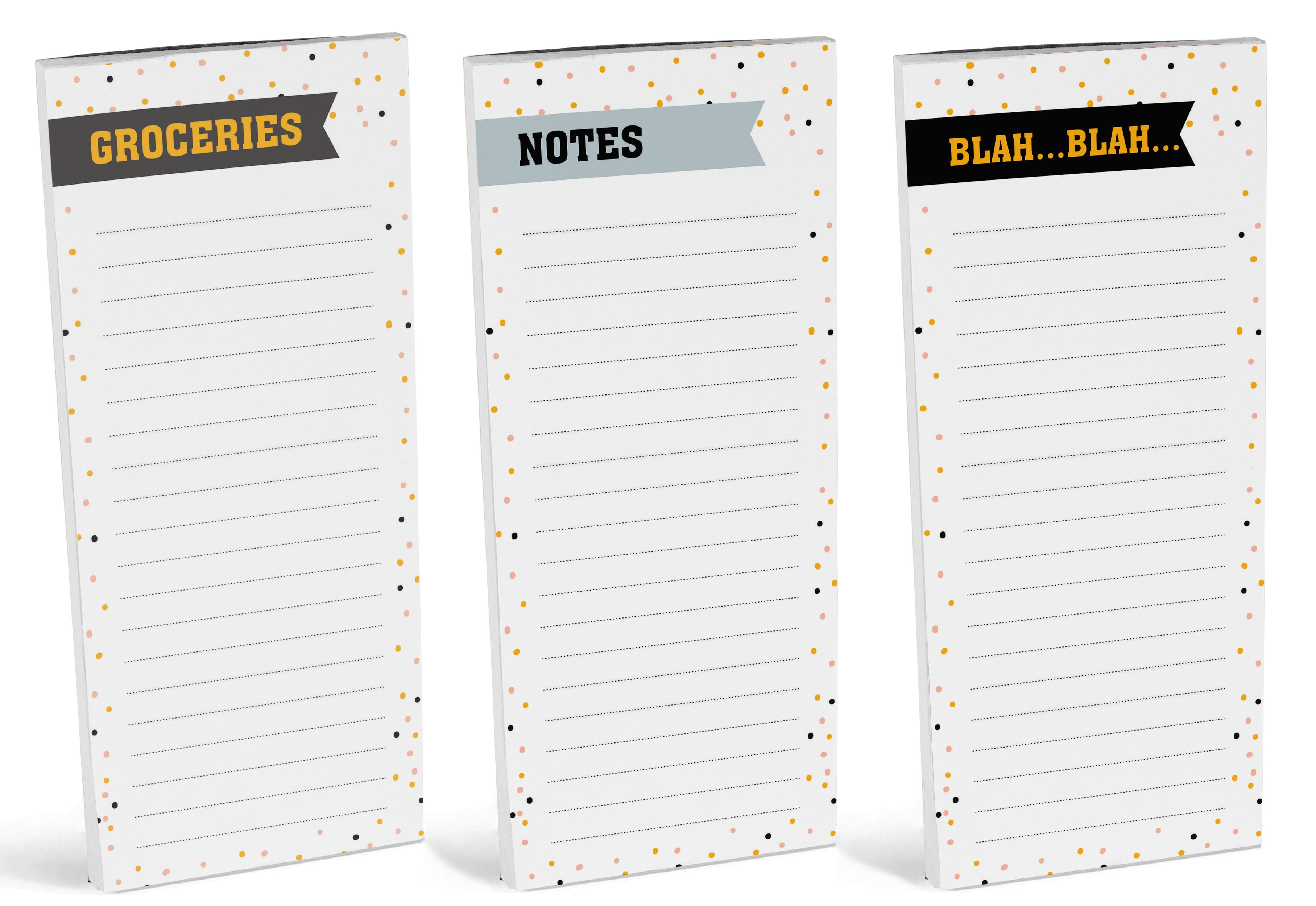 Inkdotpot Pack of 3 Magnetic Fridge To-Do List Notepads- Magnetic Memo Pads For Refrigerator-(50 Sheets Each)-W9