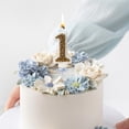thumbnail image 6 of Gold Macaron Number Birthday Candle, Luxury Cake Decoration with Metallic Beads for Anniversary Party Celebration, Stable Wax Candle Accessory for Birthdays Weddings Events, 6 of 6