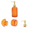 thumbnail image 5 of Unique Bargains 1 Pc Cylinder Argyle Soap Dispenser 13.53oz Orange Gold Tone, 5 of 6