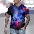 thumbnail image 2 of XIAOCHA Men's Cosmic Graphic Tee Crew Neck Short Sleeve T Shirt Breathable Trendy Casual Wear Top, 2 of 5