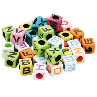 The Beadery - Alphabet Pony Bead Box - 2100 Pieces, Unisex- 9x6mm Barrel  Pony Beads &10mm Round Alphabet Beads, USHH6496 