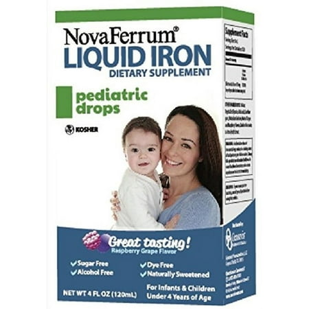 Novaferrum Pediatric Drops Liquid Iron Supplement For Infants And Toddlers 4 Oz.