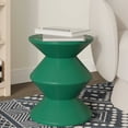 thumbnail image 2 of LeisureMod Aura Modern Round Side Table with Double Hourglass Design, ABS Plastic Accent End Table for Living Room, Patio, Indoor & Outdoor Use, Green, 2 of 11