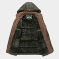 thumbnail image 7 of Pxiakgy Coat for Men Mens Autumn And Winter Fashion Casual Zipper Stereo Patch Pocket Plus Velvet Cotton Padded Jacket Coat for Men Clearance Size: Xxl-6Xl, 7 of 7
