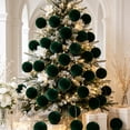 thumbnail image 3 of COM1950s Flocked Christmas Ball Ornaments, Shatterproof Velvet Tree Decorations with Hanging String for Holiday Party and Home Display, 3 of 6