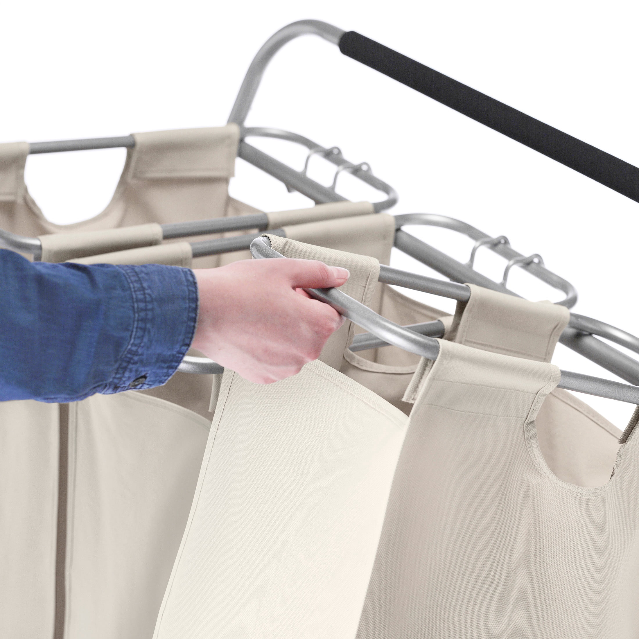 Whitmor Triple Laundry Sorter with Wheels