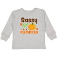 thumbnail image 3 of Inktastic Thanksgiving Sassy Lil Pumpkin with Fall Leaves Girls Long Sleeve Toddler T-Shirt, 3 of 5