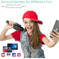 thumbnail image 4 of Micrófono inalámbrico Bluetooth Karaoke para niños (negro), grabador de altavoz portátil 5 en 1, radio FM de mezcla ajustable, adecuado para niños adultos fiesta de cumpleaños KTV Navidad JM, 4 of 5