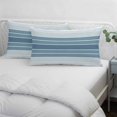thumbnail image 4 of Blue Ombre Stripe Standard Size Pillow Cover, Pillowcase Protectors with Zipper, Breathable Decorative Throw Pillow Case Cover, Farmhouse Striped Gradient Pillow Shams for Couch Sofa 20x26Inch, 4 of 8