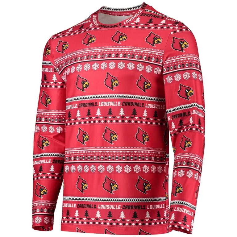 Men's Concepts Sport Red Louisville Cardinals Ugly Sweater Long Sleeve T-Shirt and Pants Sleep Set Men's Concepts Sport Red Louisville Cardinals Ugly Sweater Long Sleeve T-Shirt and Pants Sleep Set