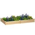 thumbnail image 1 of Outsunny Raised Garden Bed, Wooden Planter Box with Divider, Open Bottom, 1 of 10