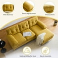 thumbnail image 6 of Sectional Couches for Living Room, Convertible Sectional Sofa L Shaped Couch with Tufting Backrest & Armrest, Comfy Sofa Couch with Metal Legs, 3-Seat Small Sofa Couch for Bedroom, Small Space, Yellow, 6 of 7