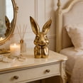 thumbnail image 6 of Gold Bunny Figurine, Easter Bunny Figurines Resin Statue, Gold Bunny Decor Vintage Rabbit Table Centerpiece for Home Living Room Easter Decor Gift, 6 of 7