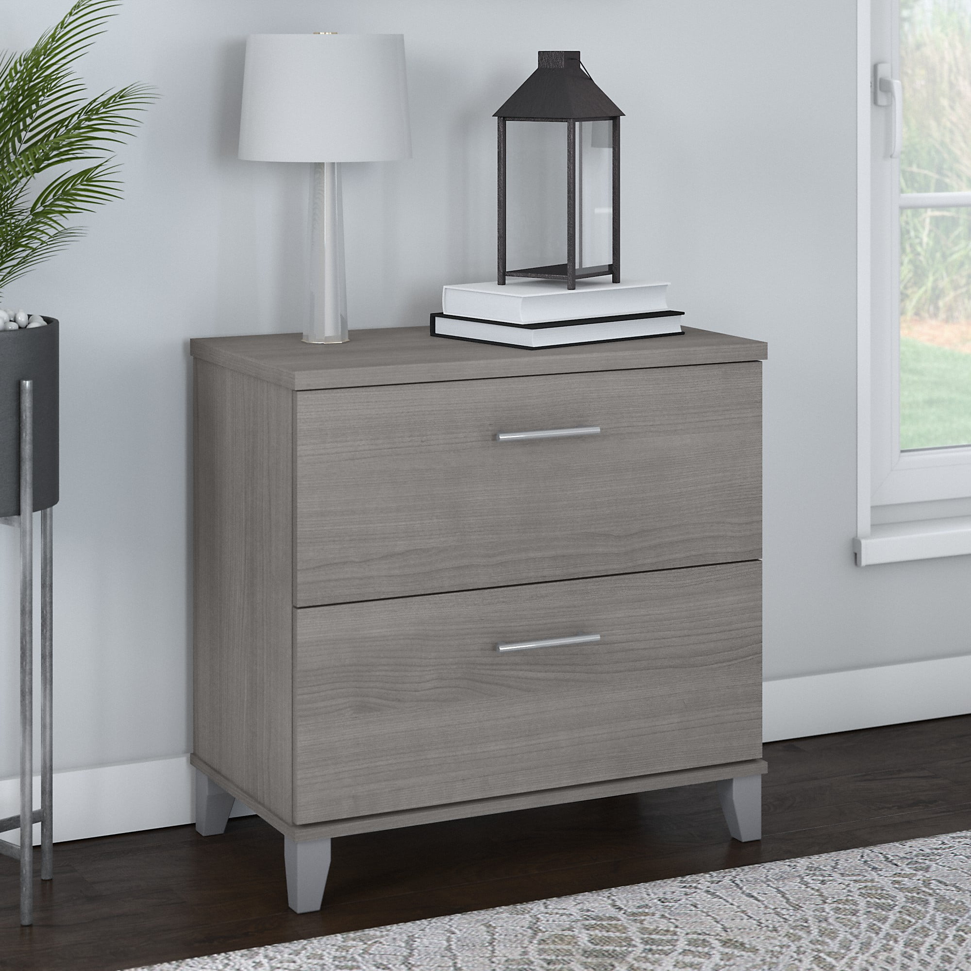 Bush Furniture Somerset Lateral File Cabinet, 2 Drawer, Platinum Gray