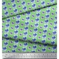 thumbnail image 2 of Soimoi Green Cotton Voile Fabric Bird Folk Art Printed Fabric 1 Yard 42 Inch Wide, 2 of 3