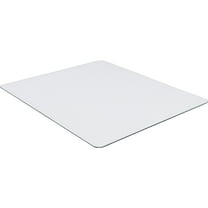 Lorell Tempered Glass Chairmat Floor - 50" Length x 44" Width x 0.25" Thickness - Rectangle - Tempered Glass - Clear