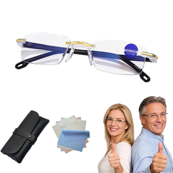 Auto Focus Self-Adjusting Reading Glasses, Dual Focus Anti-Blue Light Presbyopia Glasses for Near & Far Vision, Lightweight Unisex Eyewear