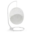 thumbnail image 5 of Modway Hide Steel Rattan Outdoor Patio Swing Chair with Stand in White, 5 of 6