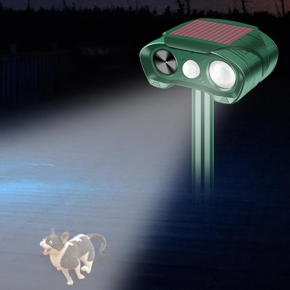 Solar Animal Repeller for Raccoons, Deer & Squirrels - Ultrasonic & Strobe Light, Outdoor Deterrent for Cats, Dogs, Raccoons, Rabbits & More
