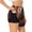 Black, variant on Cute Maple Leaf Koala Print Women's Sports Shorts with Drawstring Elastic Waistband for Running, Yoga, Fitness-X-Large