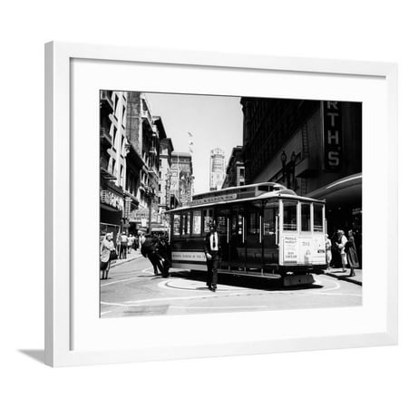 1950s Cable Car Turning around at End of Line San Francisco, California Framed Print Wall (Best Cable Car Line San Francisco)