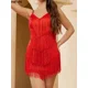 thumbnail image 2 of Vestido corto de tubo con flecos para mujer, con borlas minivestido Sexy, escote en V, Espalda descubierta, para fiesta, baile de salón, Samba, 2024, 2 of 7