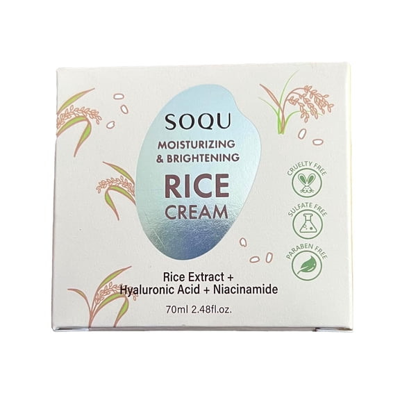 SOQU Rice Face Cream Korean SOQU Rice Face Cream 2.48oz Moisturizing & Brightening   Boxed