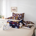 thumbnail image 6 of Homewish Cute Halloween Ghost 7 Pieces Full Size Bedding Sets,Sunflower Autumn Floral Print Full Size Bed in a Bag,Deep Purple Yellow,Halloween Reversible, 6 of 8