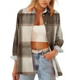 thumbnail image 5 of Xuniizn Womens Button Down Shirts Plaid Long Sleeve Shirts for Women Collared Fall Business Casual Blouses Lightweight Work Tops, 5 of 6