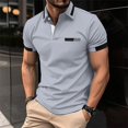 thumbnail image 2 of Gubotare Mens Polo Shirts Casual Short Sleeve Button Down Polo Shirt Classic Golf Shirts (GY2,XL), 2 of 4