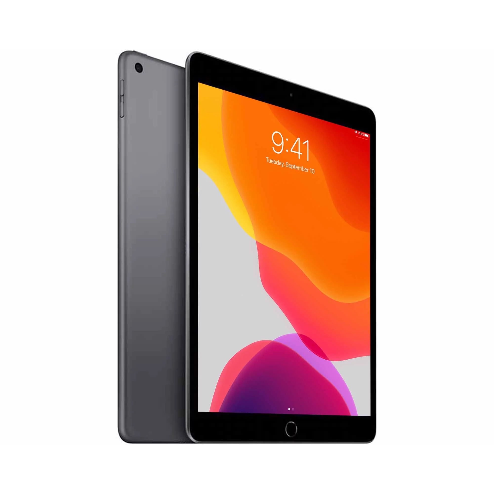 Restored Apple iPad 7 10.2" 32GB Space Gray (Wifi) Bundle: LED Wireless Speaker, Bluetooth Headphones, & Screen Protector (Refurbished)