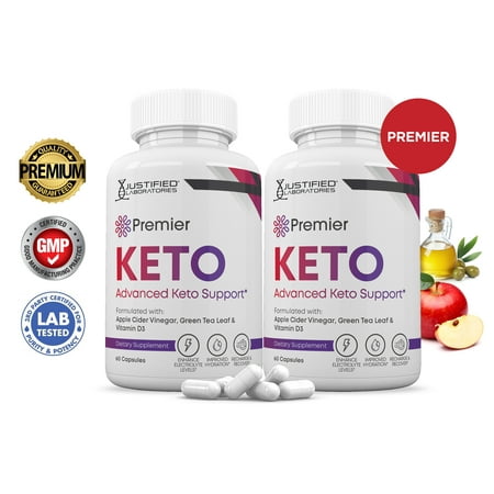 (2 Pack) Premier Keto ACV Pills 1275mg Alternative to Gummies Dietary Supplement 120 Capsules