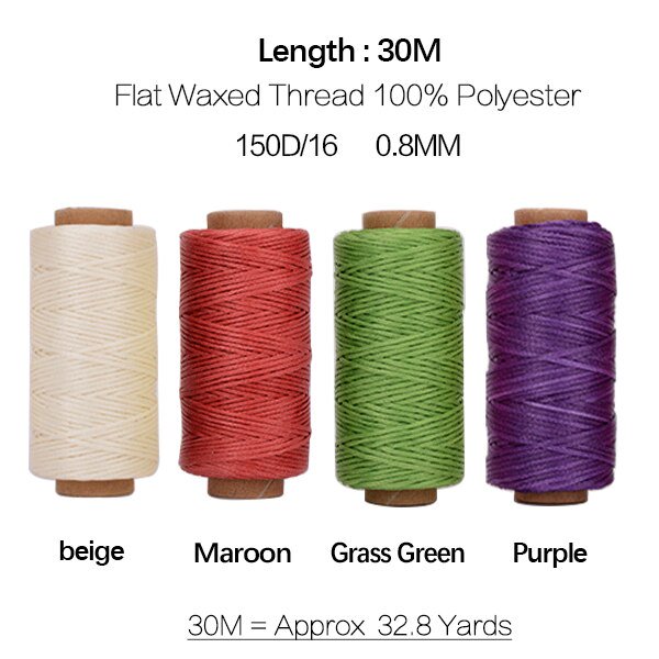 Kit de costura artesanal de cuero, hilo encerado, agujas para acolchar a mano, punzón de costura para principiantes, reparación de tapicería de cuero, costura, costura Tan Jianjun unisex