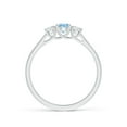 thumbnail image 2 of ANGARA Natural Classic Round Aquamarine and Diamond Three Stone Ring in 925 Sterling Silver for Women (Size-4mm) | March Birthstone, Anniversary, Jewelry Gift for Women | Natural Aquamarine Ring, 2 of 9