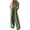 Green, variant on Women's Summer Denim Jumpsuit Sleeveless Wide Leg Overalls Baggy Pleated Tie Front Tank Jean Romper, 2XL