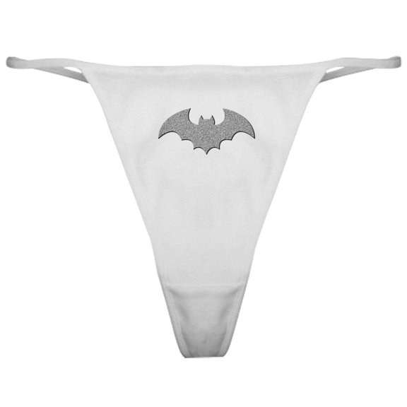 CafePress - Silver Glittery Bat - Women's Novelty Thong Panties Underwear