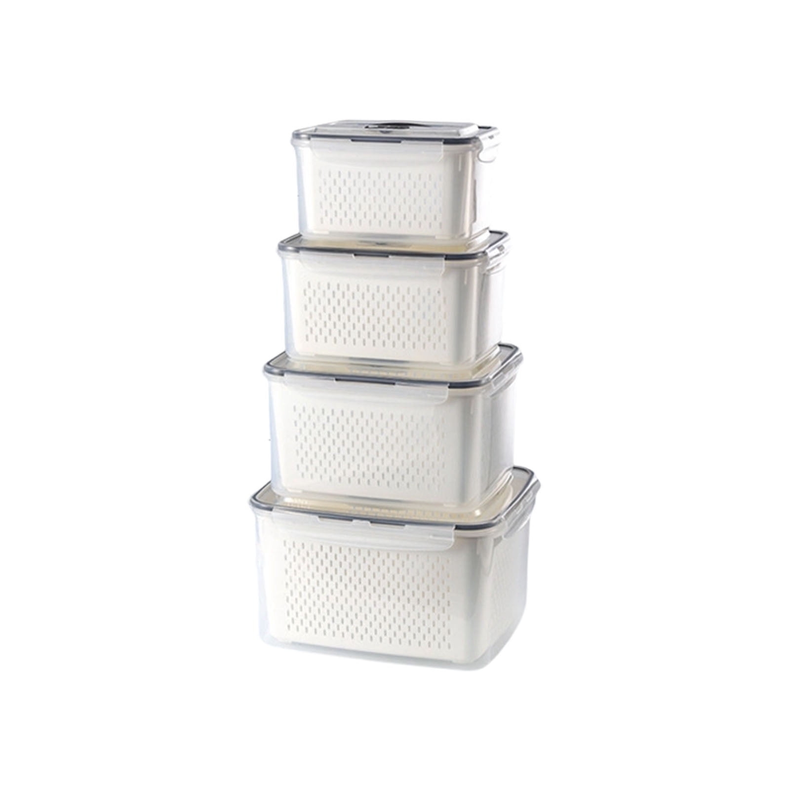 Food Storage Containers, Refrigerator Organizer Storage Box, Airtight Lid Container Set, Stackable Fridge Organizer Box, Fresh Keeping Produce Storage, Kitchen Meal Prep Organizer
