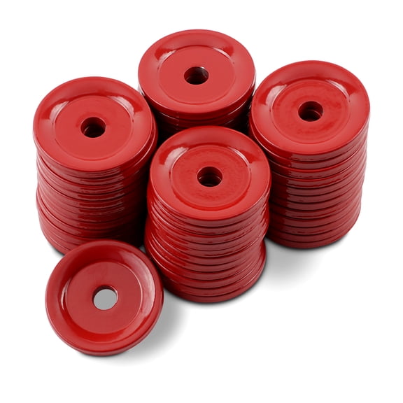 Woodys Round Grand Digger Red Aluminum Backer Support Plates 48pk (ARG-3790-48)