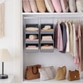 thumbnail image 4 of GRANNY SAYS Hanging Closet Organizer, 3-Shelf Foldable Storage with Metal Hooks for Dorm, RV, Bedroom, 2-Pack, Gray, 4 of 9